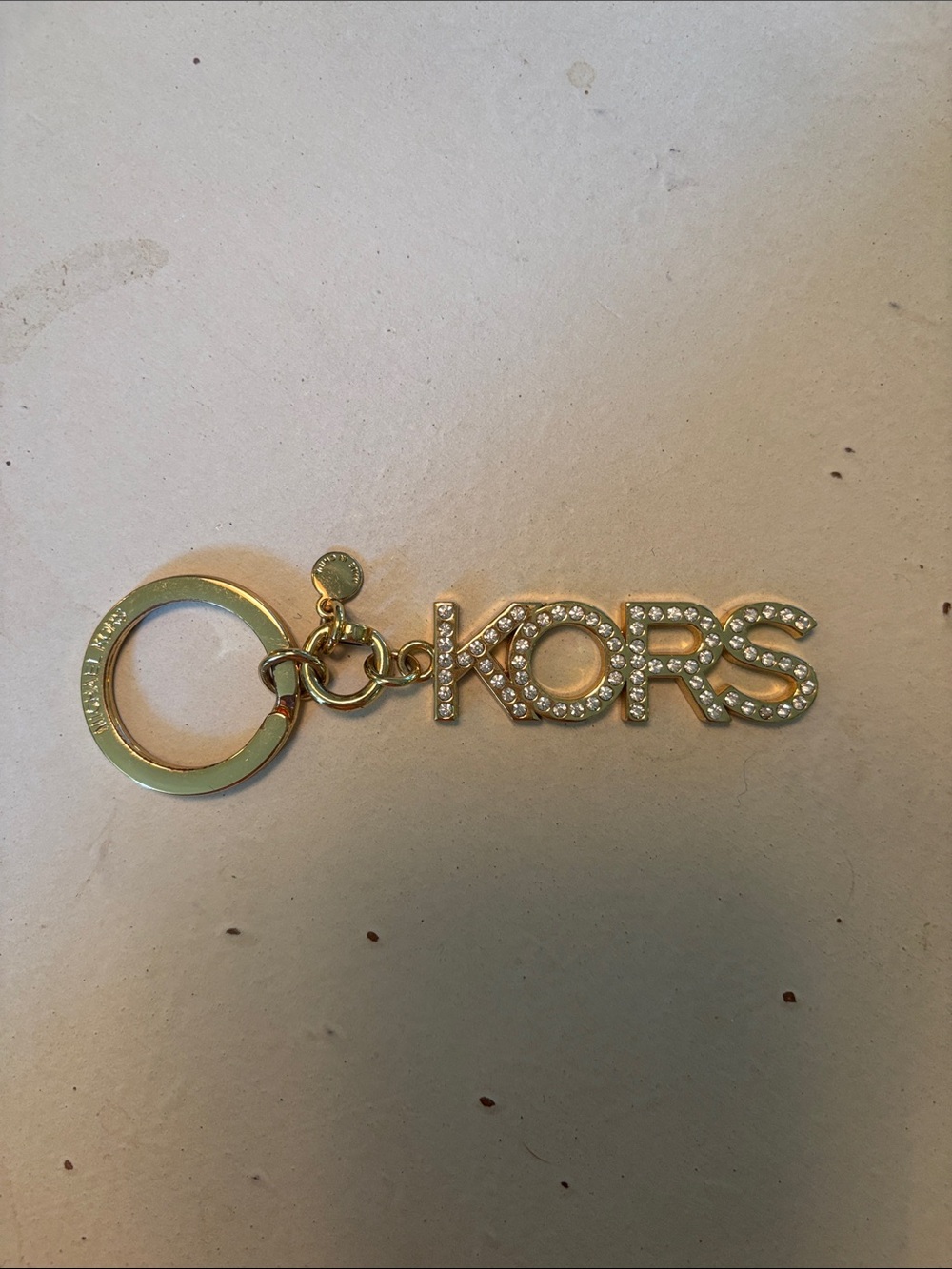 Michael Kors Gold-tone KORS Crystal Logo Keychain